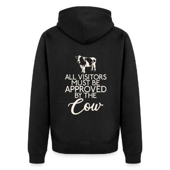 Cow Gift Cow Lover Farmer Gift - Unisex Premium Organic Zip Hoodie - black - Back - Nico (187cm)