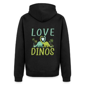 Cadeau de dinosaure Dino Lover Cadeau - Veste à capuche bio Premium Unisexe - noir - Dos - Nico (187cm)