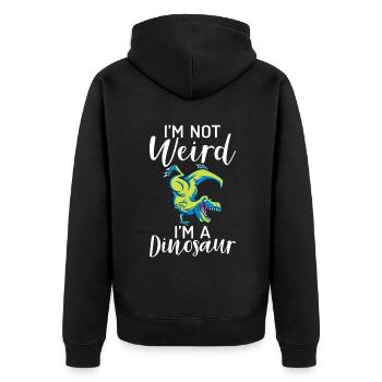 Dinosaurier Geschenk Dino Liebhaber Geschenk - Unisex Premium Bio Zip Hoodie - Schwarz - Hinten - Nico (187cm)