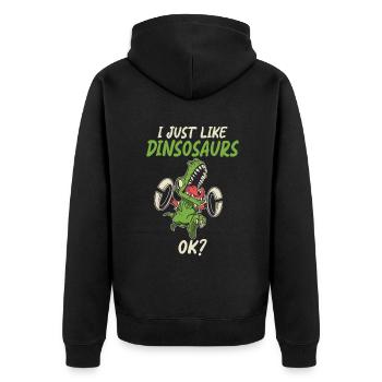 Cadeau de dinosaure Dino Lover Cadeau - Veste à capuche bio Premium Unisexe - noir - Dos - Nico (187cm)