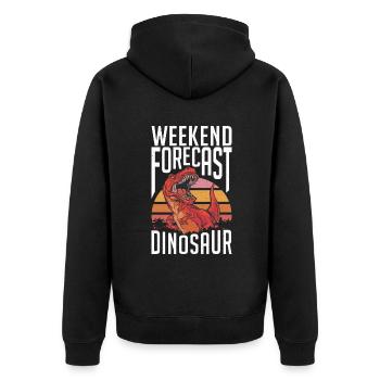Dinosaurier Geschenk Dino Liebhaber Geschenk - Unisex Premium Bio Zip Hoodie - Schwarz - Hinten - Nico (187cm)