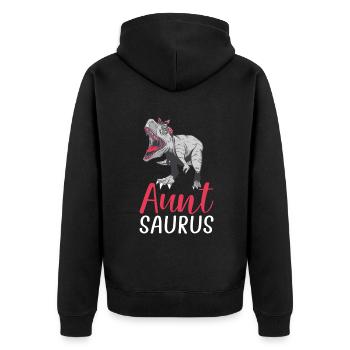 Dinosaurier Geschenk Dino Liebhaber Geschenk - Unisex Premium Bio Zip Hoodie - Schwarz - Hinten - Nico (187cm)