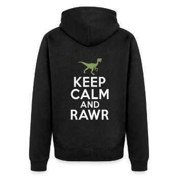 Dinosaurier Geschenk Dino Liebhaber Geschenk - Unisex Premium Bio Zip Hoodie - Schwarz - Hinten - Nico (187cm)