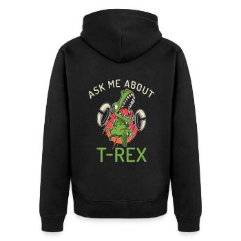 Dinosaurier Geschenk Dino Liebhaber Geschenk - Unisex Premium Bio Zip Hoodie - Schwarz - Hinten - Nico (187cm)