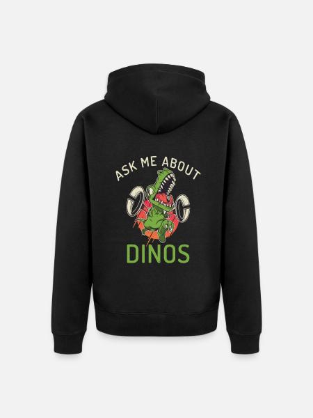 Dinosaur Gift Dino Lover Gift - Unisex Premium Organic Zip Hoodie - black