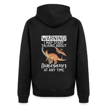 Dinosaurier Geschenk Dino Liebhaber Geschenk - Unisex Premium Bio Zip Hoodie - Schwarz - Hinten - Nico (187cm)