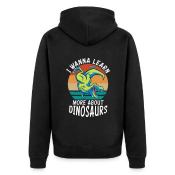 Dinosaurier Geschenk Dino Liebhaber Geschenk - Unisex Premium Bio Zip Hoodie - Schwarz - Hinten - Nico (187cm)