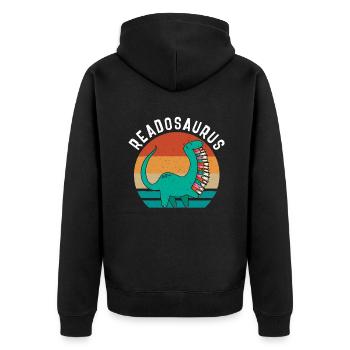 Dinosaurier Geschenk Dino Liebhaber Geschenk - Unisex Premium Bio Zip Hoodie - Schwarz - Hinten - Nico (187cm)