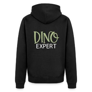 Dinosaurier Geschenk Dino Liebhaber Geschenk - Unisex Premium Bio Zip Hoodie - Schwarz - Hinten - Nico (187cm)