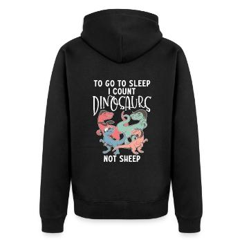 Dinosaurier Geschenk Dino Liebhaber Geschenk - Unisex Premium Bio Zip Hoodie - Schwarz - Hinten - Nico (187cm)