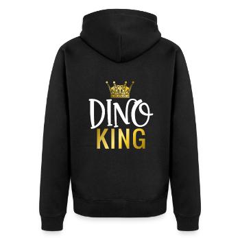Dinosaurier Geschenk Dino Liebhaber Geschenk - Unisex Premium Bio Zip Hoodie - Schwarz - Hinten - Nico (187cm)