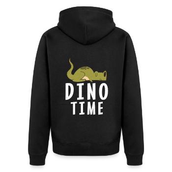 Dinosaurier Geschenk Dino Liebhaber Geschenk - Unisex Premium Bio Zip Hoodie - Schwarz - Hinten - Nico (187cm)