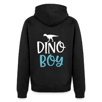 Dinosaurier Geschenk Dino Liebhaber Geschenk - Unisex Premium Bio Zip Hoodie - Schwarz - Hinten - Nico (187cm)
