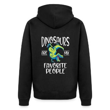 Dinosaurier Geschenk Dino Liebhaber Geschenk - Unisex Premium Bio Zip Hoodie - Schwarz - Hinten - Nico (187cm)