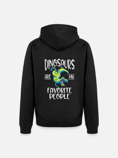 Dinosaur Gift Dino Lover Gift - Unisex Premium Organic Zip Hoodie - black