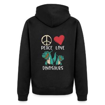 Dinosaurier Geschenk Dino Liebhaber Geschenk - Unisex Premium Bio Zip Hoodie - Schwarz - Hinten - Nico (187cm)
