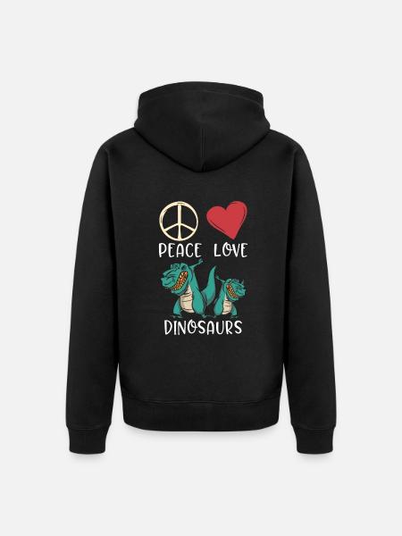 Dinosaur Gift Dino Lover Gift - Unisex Premium Organic Zip Hoodie - black