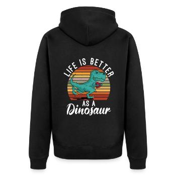 Cadeau de dinosaure Dino Lover Cadeau - Veste à capuche bio Premium Unisexe - noir - Dos - Nico (187cm)