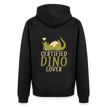 Dinosaurier Geschenk Dino Liebhaber Geschenk - Unisex Premium Bio Zip Hoodie - Schwarz - Hinten - Nico (187cm)