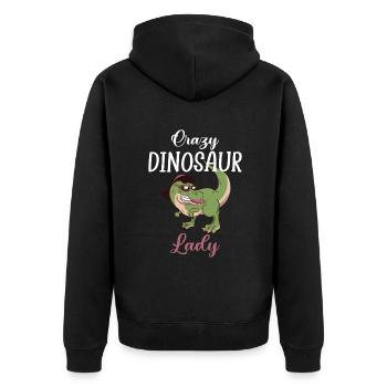 Dinosaurier Geschenk Dino Liebhaber Geschenk - Unisex Premium Bio Zip Hoodie - Schwarz - Hinten - Nico (187cm)