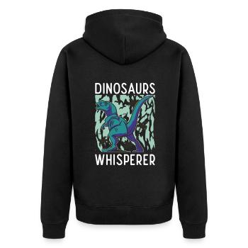 Dinosaurier Geschenk Dino Liebhaber Geschenk - Unisex Premium Bio Zip Hoodie - Schwarz - Hinten - Nico (187cm)