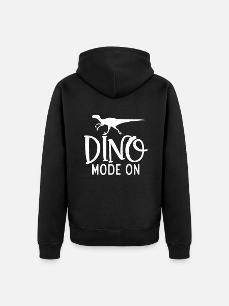 Dinosaur Gift Dino Lover Gift - Unisex Premium Organic Zip Hoodie - black