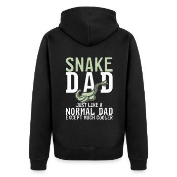 Schlange Geschenk Schlangenliebhaber - Unisex Premium Bio Zip Hoodie - Schwarz - Hinten - Nico (187cm)