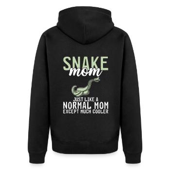 Schlange Geschenk Schlangenliebhaber - Unisex Premium Bio Zip Hoodie - Schwarz - Hinten - Nico (187cm)