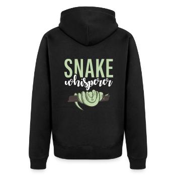 Snake Gift Snake Lover - Unisex Premium Organic Zip Hoodie - black - Back - Nico (187cm)