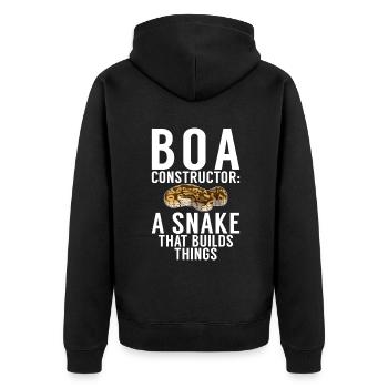 Snake Gift Snake Lover - Unisex Premium Organic Zip Hoodie - black - Back - Nico (187cm)