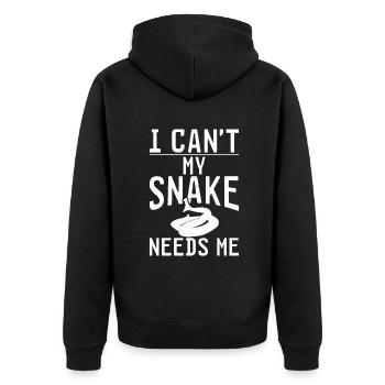 Schlange Geschenk Schlangenliebhaber - Unisex Premium Bio Zip Hoodie - Schwarz - Hinten - Nico (187cm)