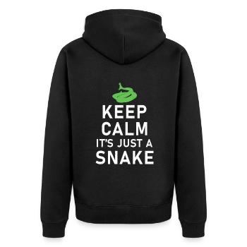 Schlange Geschenk Schlangenliebhaber - Unisex Premium Bio Zip Hoodie - Schwarz - Hinten - Nico (187cm)