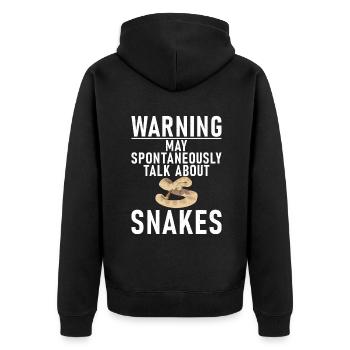 Snake Gift Snake Lover - Unisex Premium Organic Zip Hoodie - black - Back - Nico (187cm)