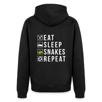 Snake Gift Snake Lover - Unisex Premium Organic Zip Hoodie - black - Back - Nico (187cm)