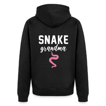 Schlange Geschenk Schlangenliebhaber - Unisex Premium Bio Zip Hoodie - Schwarz - Hinten - Nico (187cm)