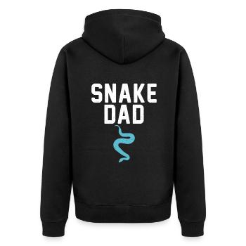 Schlange Geschenk Schlangenliebhaber - Unisex Premium Bio Zip Hoodie - Schwarz - Hinten - Nico (187cm)