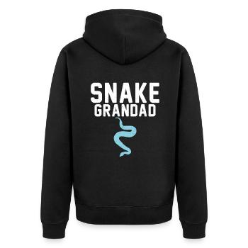 Schlange Geschenk Schlangenliebhaber - Unisex Premium Bio Zip Hoodie - Schwarz - Hinten - Nico (187cm)