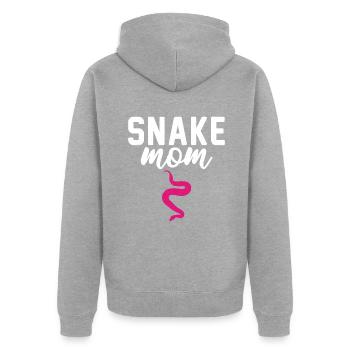 Schlange Geschenk Schlangenliebhaber - Unisex Premium Bio Zip Hoodie - Grau meliert - Hinten - Nico (187cm)