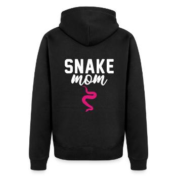Schlange Geschenk Schlangenliebhaber - Unisex Premium Bio Zip Hoodie - Schwarz - Hinten - Nico (187cm)