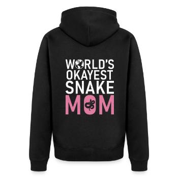 Schlange Geschenk Schlangenliebhaber - Unisex Premium Bio Zip Hoodie - Schwarz - Hinten - Nico (187cm)