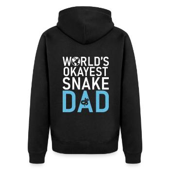 Snake Gift Snake Lover - Unisex Premium Organic Zip Hoodie - black - Back - Nico (187cm)