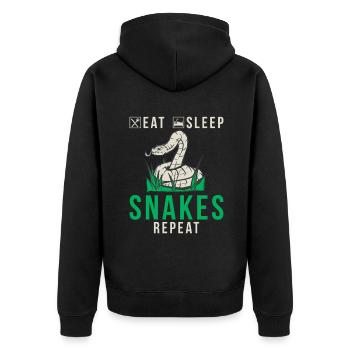 Snake Gift Snake Lover - Unisex Premium Organic Zip Hoodie - black - Back - Nico (187cm)