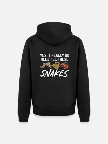 Snake Gift Snake Lover - Unisex Premium Organic Zip Hoodie - black
