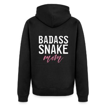 Schlange Geschenk Schlangenliebhaber - Unisex Premium Bio Zip Hoodie - Schwarz - Hinten - Nico (187cm)