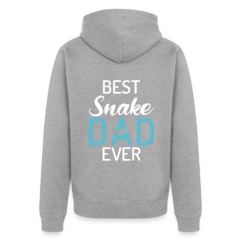 Schlange Geschenk Schlangenliebhaber - Unisex Premium Bio Zip Hoodie - Grau meliert - Hinten - Nico (187cm)