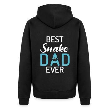 Snake Gift Snake Lover - Unisex Premium Organic Zip Hoodie - black - Back - Nico (187cm)