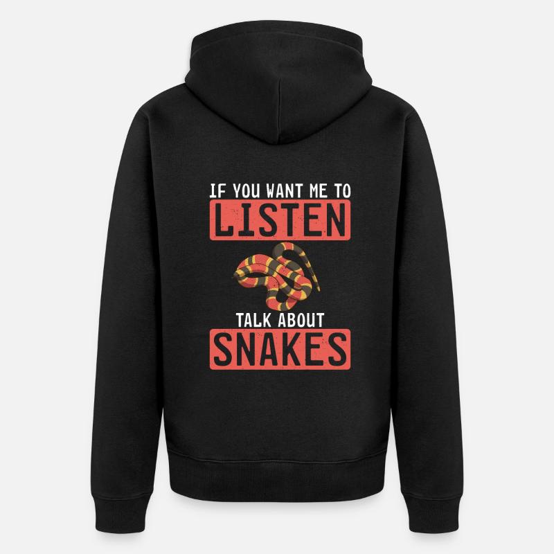 Snake Gift Snake Lover - Veste à capuche bio Premium Unisexe - noir