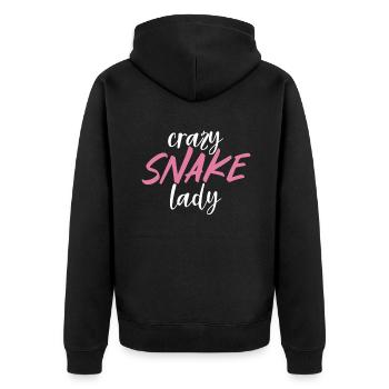 Snake Gift Snake Lover - Unisex Premium Organic Zip Hoodie - black - Back - Nico (187cm)