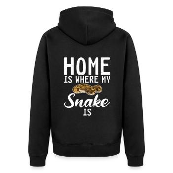 Schlange Geschenk Schlangenliebhaber - Unisex Premium Bio Zip Hoodie - Schwarz - Hinten - Nico (187cm)