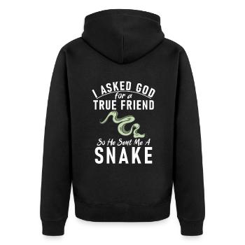 Snake Gift Snake Lover - Unisex Premium Organic Zip Hoodie - black - Back - Nico (187cm)